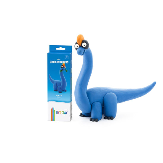 Hey Clay - Modelling Air-Dry Clay with Fun Interactive App - Brachiosaurus, series Dinos, 3 cans