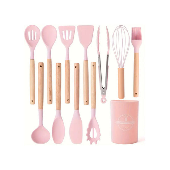Kitchen Life Kitchen Life 12 Piece Silicone Utensil Set Pink