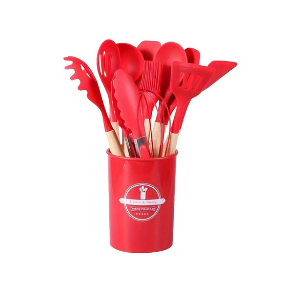 Kitchen Life Kitchen Life 12 Piece Silicone Utensil Set Red