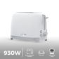 Riva Stainless Steel 2-Slice Toaster Matt White RVWT002