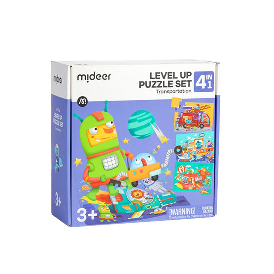 Mideer - Level Up Puzzles Set - 4-in-1 - Transport