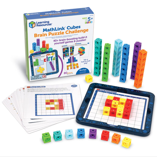 Learning Resources - Mathlinkﾂｮ Cubes Brain Puzzle Challenge - 80 Pieces