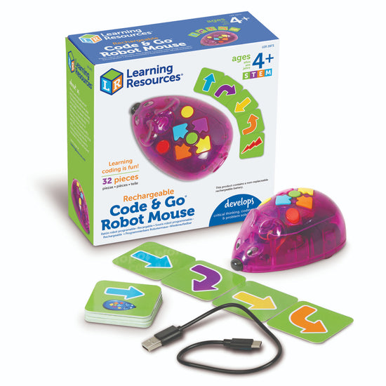 Learning Resources - Code & Go Mouse Activity Set - Rechargeable - 32 Pieces