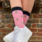 Swole Panda Pink Bumblebee Bamboo Socks 3 Pairs 4-7