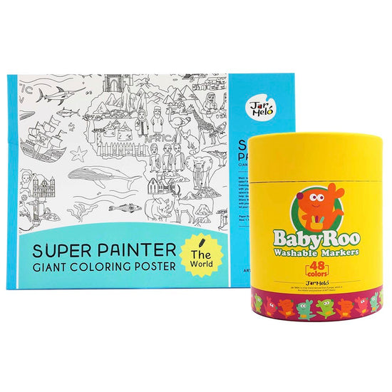 Jar Melﾃｳ - Colouring Set - 48 Markers & Giant Poster