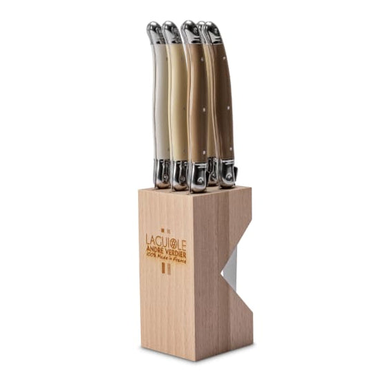 Andre Verdier Steak Knife Set with Stand, 6-Piece Desert