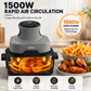 Feelive Crispy Dual Glass Digital Air Fryer 4L + 1.5L | 1500W | 4-in-1 Healthy Oil-Free Cooking AF534T
