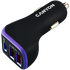 CANYON C-08, Universal 3xUSB car adapter, Input 12V-24V, Output DC USB-A 5V/2.4A(Max) + Type-C PD 18W, with Smart IC, Black+Purple with rubber coating, 71*39*26.2mm, 0.028kg