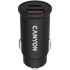 CANYON C-20B03, PD 30W/QC3.0 18W Pocket size car charger with 1-USB A+ 1-USB-C Input: DC12V-24V, Output: USBC: PD30W( 5V3A/9V3A/12V2.5A/15V2A/20V1.5A),USB-A:QC3.0 18W (5V3A