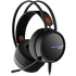 CANYON INTERCEPTOR GH-8A, Gaming headset 3.5mm jack plus USB connector for LED backlight, adjustable microphone and volume control, with 2in1 3.5mm adapter, cable 2M, Black and Orange, 0.36kg