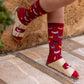 Swole Panda Bamboo Socks Red Cat