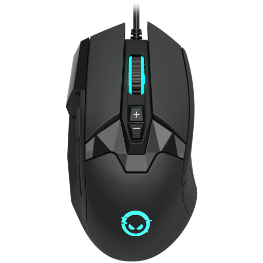 LORGAR Stricter 579, gaming mouse, 9 programmable buttons, Pixart PMW3336 sensor, DPI up to 12 000, 50 million clicks buttons lifespan, 2 switches, built-in display, 1.8m USB soft silicone cable, Matt UV coating with glossy parts and RGB lights with 