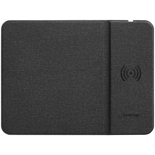 CANYON MP-W5, Mouse Mat with wireless charger, Input 5V/2A,9V2A Output 5W/7.5W/10W, 324*244*6mm, USB Type C cable length 1m, Black, 220g