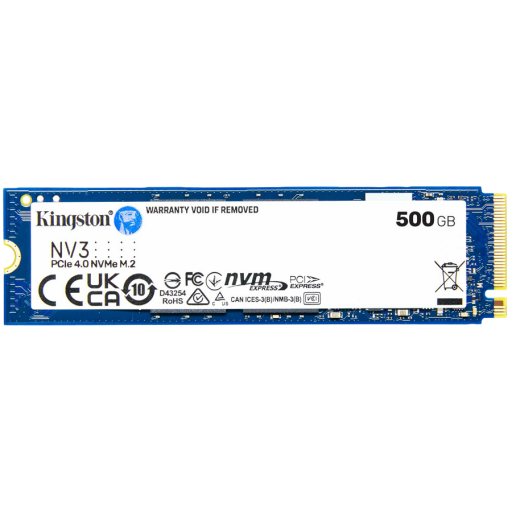 Kingston 500GB NV3 SSD M.2 2280 PCIe 4.0 NVMe, Read: 5,000/ Write: 3,000MB/s