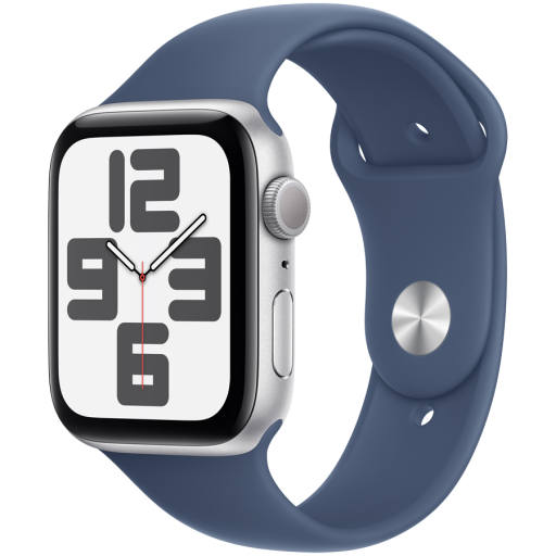 Apple Watch SE GPS 40mm Silver Aluminium Case with Denim Sport Band - S/M,Model A2722