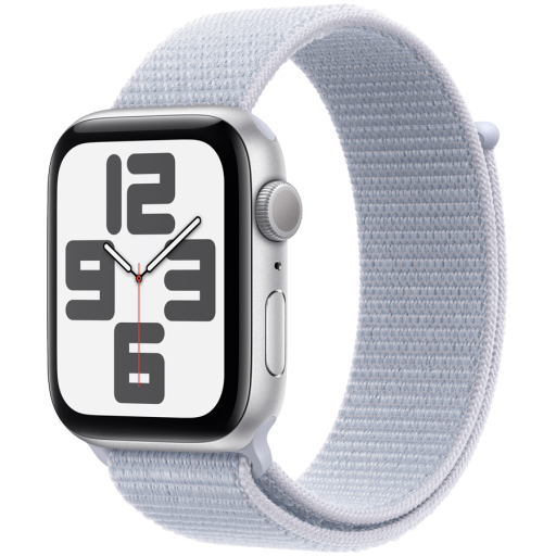 Apple Watch SE GPS 40mm Silver Aluminium Case with Blue Cloud Sport Loop,Model A2722