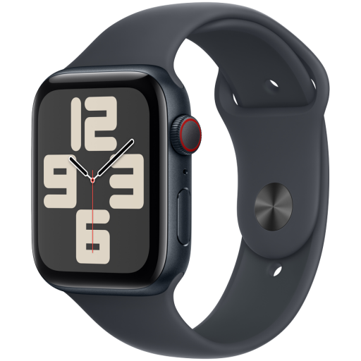 Apple Watch SE GPS + Cellular 40mm Midnight Aluminium Case with Midnight Sport Band - M/L,Model A2725