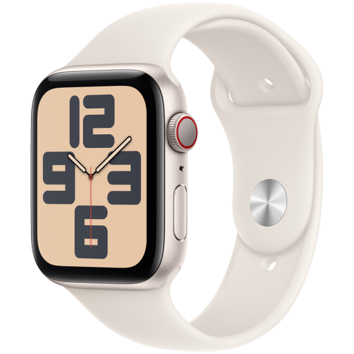 Apple Watch SE GPS + Cellular 40mm Starlight Aluminium Case with Starlight Sport Band - M/L,Model A2725