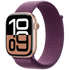 Apple Watch Series 10 GPS 46mm Rose Gold Aluminium Case with Plum Sport Loop,Model A2999