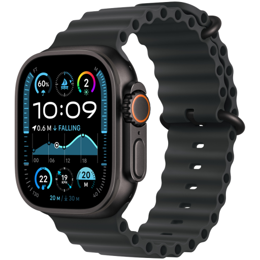 Apple Watch Ultra 2 GPS + Cellular 49mm Black Titanium Case with Black Ocean Band,Model A2986