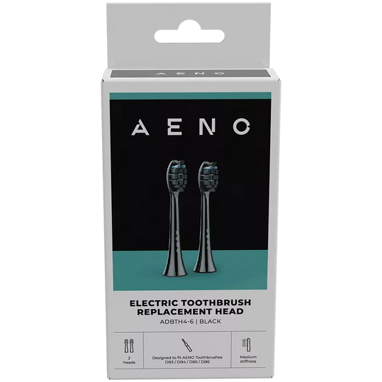 AENO Replacement Toothbrush Heads 2 Piece Black ADBTH4-6