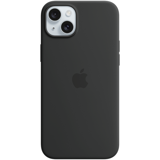 Apple iPhone 15 Plus Silicone Case with MagSafe - Black,Model A3124