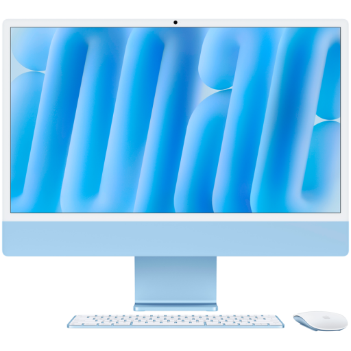 Apple 24-inch iMac with Retina 4.5K display: Apple M4 chip with 8‑core CPU and 8‑core GPU, 16GB, 256GB SSD - Blue,Model A3247