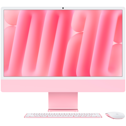Apple 24-inch iMac with Retina 4.5K display: Apple M4 chip with 10‑core CPU and 10‑core GPU, 16GB, 512GB SSD - Pink,Model A3137