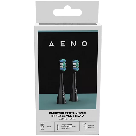 AENO Replacement Toothbrush Heads 2 Piece Black  ADBTH2-1