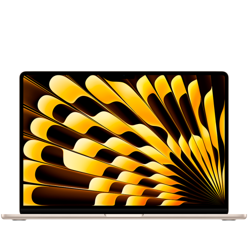 Apple 15-inch MacBook Air: Apple M4 chip with 10-core CPU and 10-core GPU, 16GB, 256GB SSD - Starlight,Model A3241