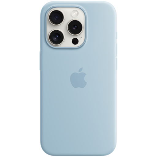 Apple iPhone 15 Pro Silicone Case with MagSafe - Light Blue,Model A3125
