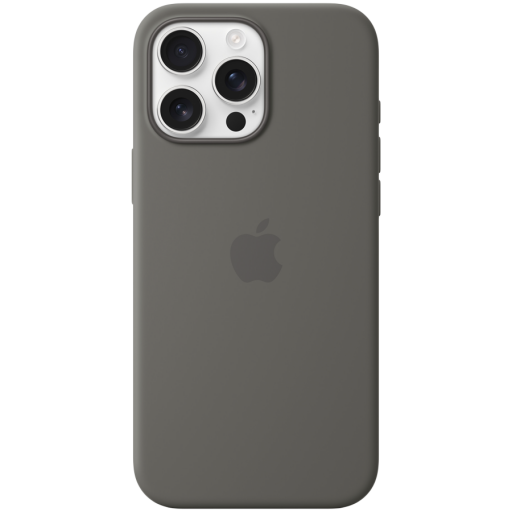 Apple iPhone 16 Pro Max Silicone Case with MagSafe - Stone Gray,Model A3316