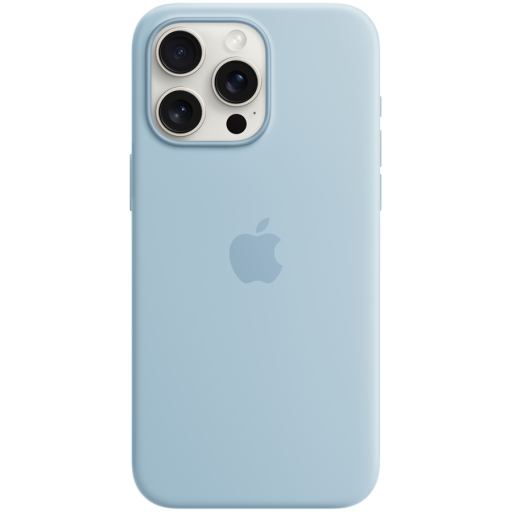 Apple iPhone 15 Pro Max Silicone Case with MagSafe - Light Blue,Model A3126