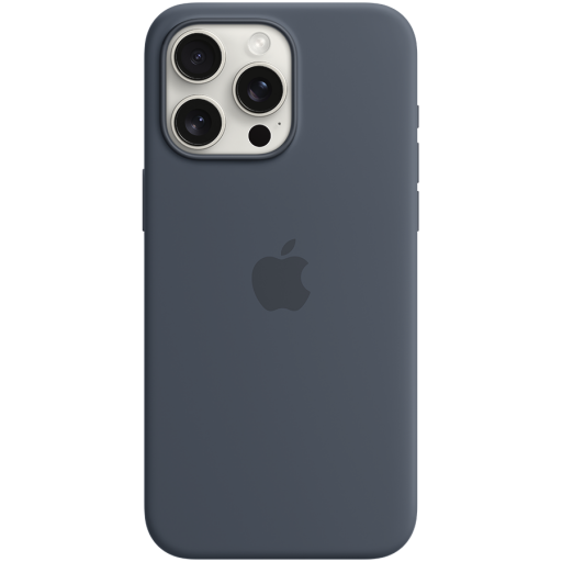 Apple iPhone 15 Pro Max Silicone Case with MagSafe - Storm Blue,Model A3126