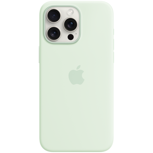 Apple iPhone 15 Pro Max Silicone Case with MagSafe - Soft Mint,Model A3126