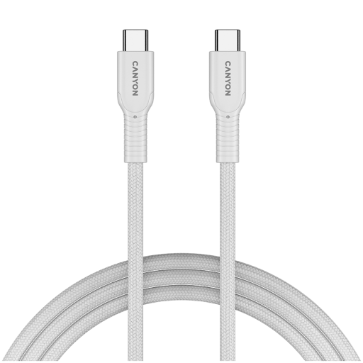 CANYON cable OnWire 60CL C-C 60W COLOR Braided 1m White