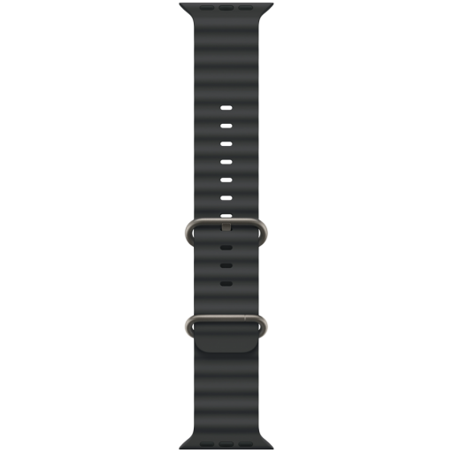 Apple 49mm Black Ocean Band - Natural Titanium Finish