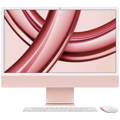 Apple 24-inch iMac with Retina 4.5K display: Apple M3 chip with 8‑core CPU and 10‑core GPU, 256GB SSD - Pink,Model A2873