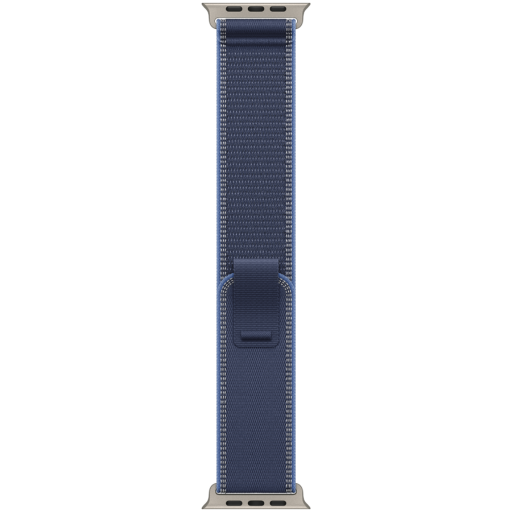 Apple 49mm Blue/Bright Blue Trail Loop - M/L - Natural Titanium Finish