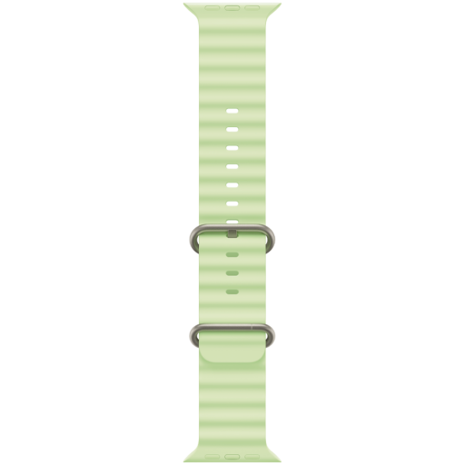 Apple 49mm Neon Green Ocean Band - Natural Titanium Finish