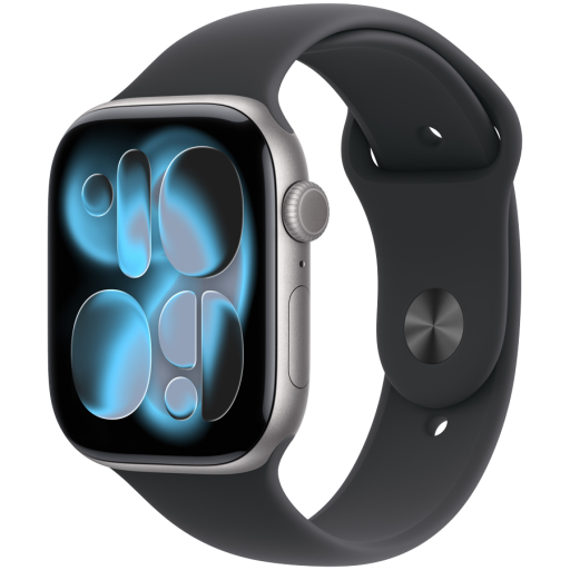 Apple Watch Series 11 GPS + Cellular 46mm Space Grey Aluminium Case with Black Sport Band - M/L,Model A3337