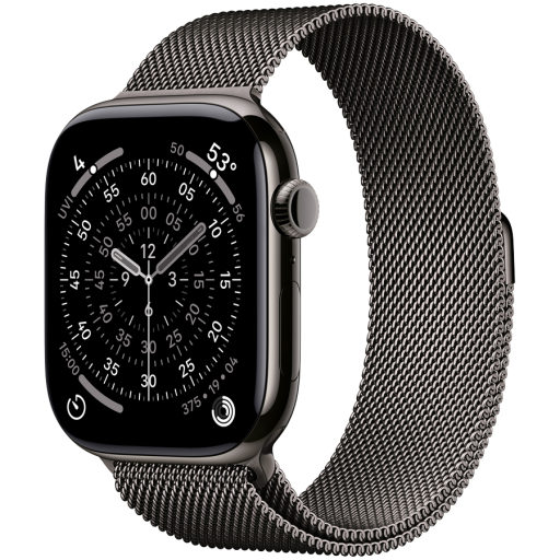 Apple Watch Series 11 GPS + Cellular 46mm Slate Titanium Case with Slate Milanese Loop - M/L,Model A3337