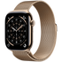 Apple Watch Series 11 GPS + Cellular 46mm Gold Titanium Case with Gold Milanese Loop - S/M,Model A3337