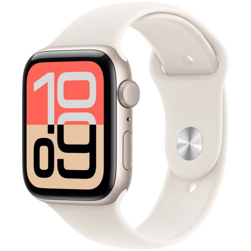 Apple Watch SE 3 GPS 44mm Starlight Aluminium Case with Starlight Sport band - M/L,Model A3325