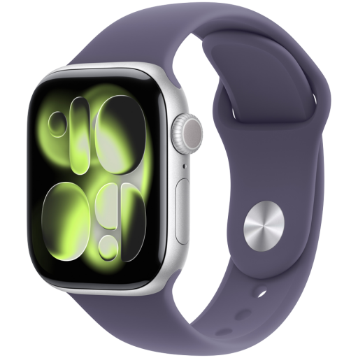 Apple Watch Series 11 GPS + Cellular 42mm Silver Aluminium Case with Purple Fog Sport Band - M/L,Model A3335