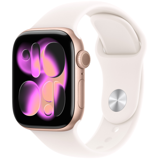 Apple Watch Series 11 GPS + Cellular 42mm Rose Gold Aluminium Case with Light Blush Sport Band - M/L,Model A3335