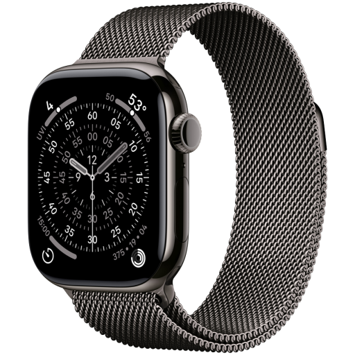 Apple Watch Series 11 GPS + Cellular 42mm Slate Titanium Case with Slate Milanese Loop,Model A3335