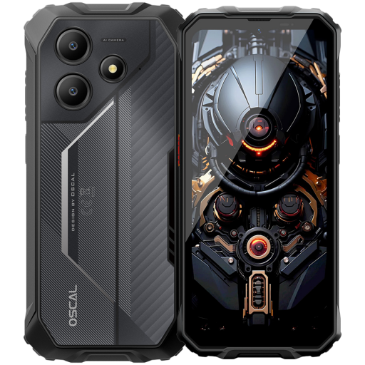 OSCAL Rugged smarthone Marine 2 LTE 6.56-inch HD 720x1612 90Hz Octa-core T615 up to 1.8 GHz RAM 8GB ROM 128GB Cam Rear 16MP Front 8MP 4G LTE WiFi BT Battery 11000mAh GPS+GLONASS+Beidou+Galileo & IP68/IP69K/MIL-STD-810H Android 15 Black