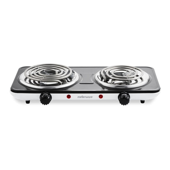 Mellerware Hotplate Double Powder Coat Black & White Spiral Plate 2500W Powerplus 27200DP