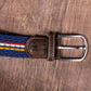 Woven Belt Orange / Burgundy Fine Stripe Medium